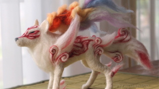 An <em>Okami</em> Figure That Looks Like it Was Made From The Skin of a Cloud